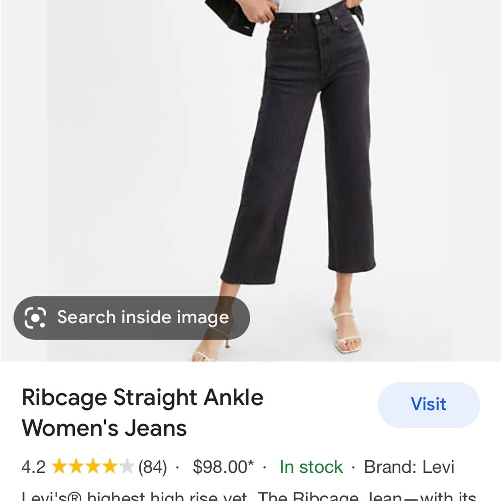 Levi’s black/grey ribcage straight ankle